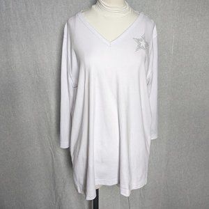 Isaac's Designs White Vneck Top